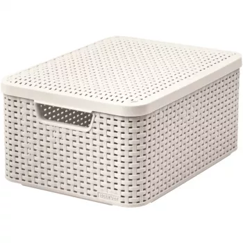 CURVER Style M uzglabāšanas kaste ar vāku, 39,3 x 29,3 x 18,7 cm, krēmkrāsa, 21,6L, salokāma