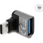 Delock USB 10 Gbps adapteris USB Type-C vīrišķais uz USB Type-A sievišķais, uz augšu vērsts leņķis, alumīnija korpuss