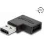 Delock USB 2.0 Type-A vīrišķais uz Easy USB Type-A sievišķais adapteris, kreisi leņķveida, melns