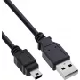 InLine USB 2.0 Mini kabelis, USB-A uz Mini-B, melns, 1,5 m