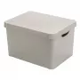 Curver Deco Stockholm L uzglabāšanas kaste ar vāku 39,5x29,5x23,5 cm Punktiņi Melna/Balta