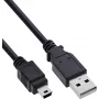 InLine USB 2.0 Mini kabelis, USB-A uz Mini-B, melns, 3m