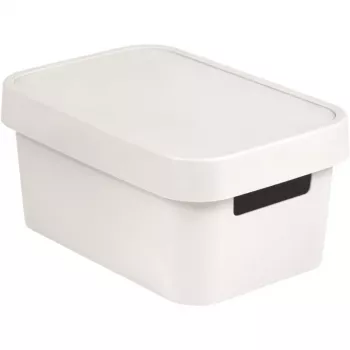 CURVER Infinity Recycled 4,5L uzglabāšanas kaste ar vāku, 27 x 19 x 12 cm, balta