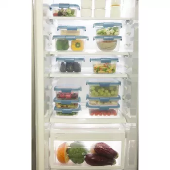 CURVER Smart Eco Fresh taisnstūra pārtikas uzglabāšanas trauks 5L caurspīdīgs ar zaļu vāku