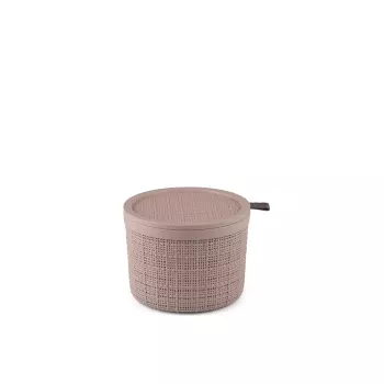 CURVER džutas apaļais uzglabāšanas grozs ar vāku 2L rozā 17x13cm