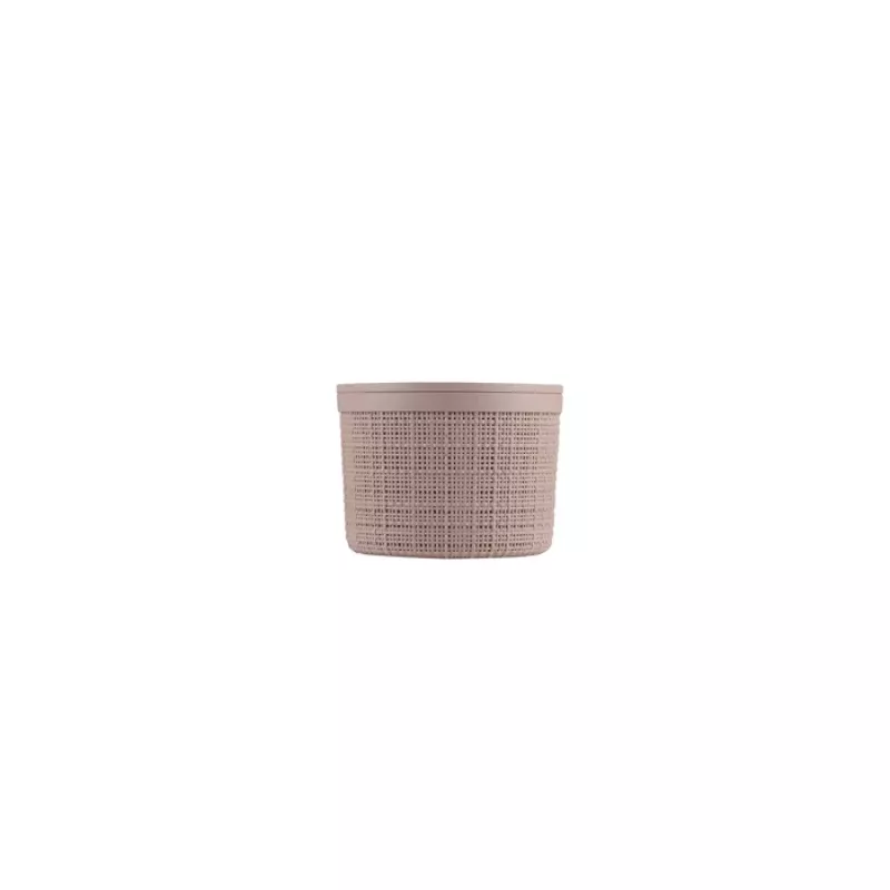 CURVER džutas apaļais uzglabāšanas grozs ar vāku 2L rozā 17x13cm
