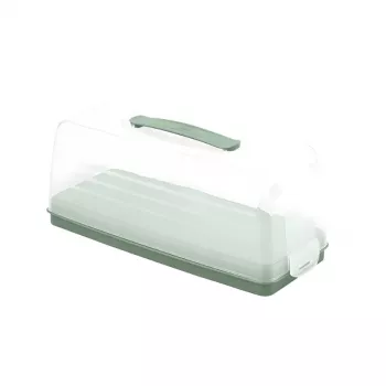 CURVER Smart To Go taisnstūra formas kūku transportēšanas kaste 35,5 x 15 x 14,2 cm zaļa