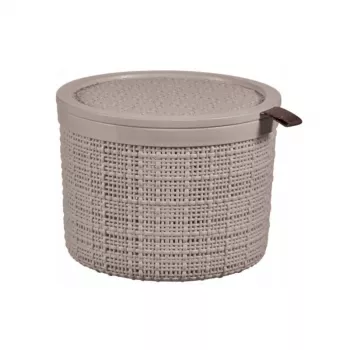 CURVER Grozs ar vāku Jute apaļš 2L Ø17x13cm Bēšs