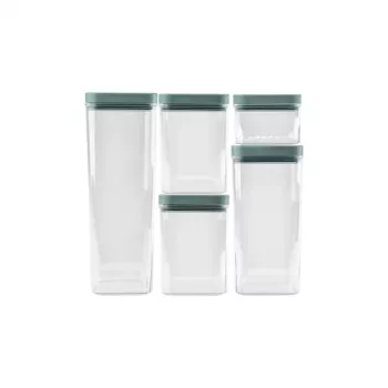 CURVER Kara sauso pārtikas produktu uzglabāšanas trauku komplekts 0,5L + 2x1,2L + 1,8L + 2,4L, caurspīdīgs/tirkīza, 6 daļu hermētisks, sakraujams, bez BPA