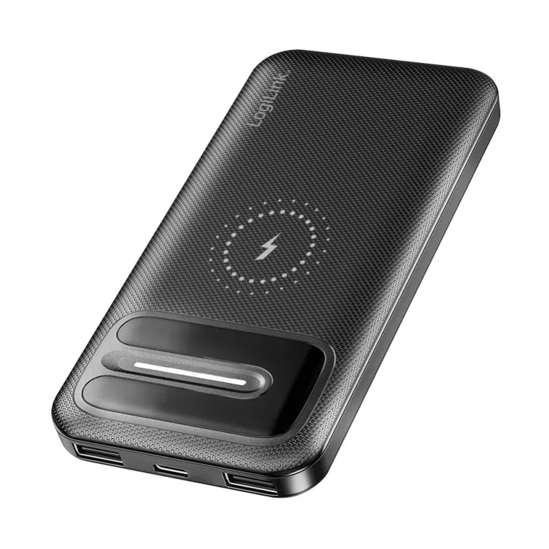 LogiLink PA0343RF bezvadu pārnēsājamais akumulators 10000 mAh melns