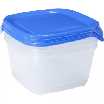 Curver Fresh & Go 3 kvadrātveida pārtikas trauku komplekts 1,2L zils