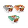 Curver Fresh & Go pārtikas bļodu komplekts, 3 gab., 0,8 L katra, taisnstūra formas, hermētiski vāki, dažādās krāsās, bez BPA
