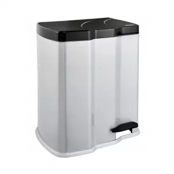 KEEEPER atkritumu šķirošanas pedāļa tvertne 7+15L Gunnar 39,5x29x43,5cm gaiši sudraba