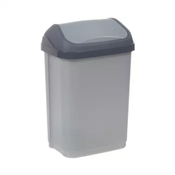 KEEEPER Swantje 10L atkritumu tvertne ar rotējošu vāku, gaiši sudraba, 25.5x19x38cm