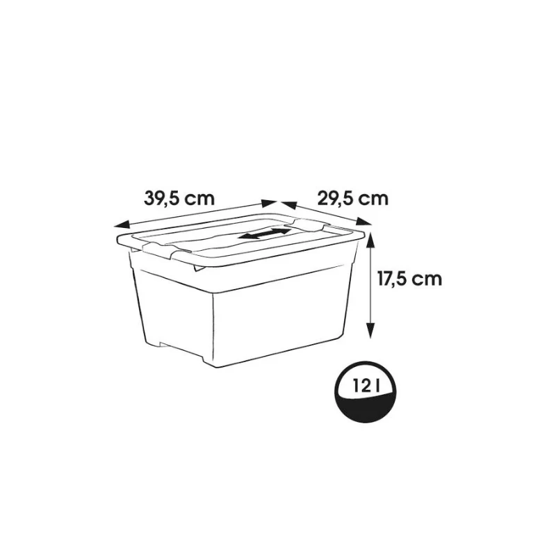 keeeper Crystalbox Cornelia uzglabāšanas kaste ar vāku, 12 L, caurspīdīga, 39,5 x 29,5 x 17,5 cm