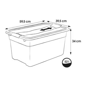 keeeper Crystalbox Cornelia 52L caurspīdīga uzglabāšanas kaste ar uzspraužamu vāku