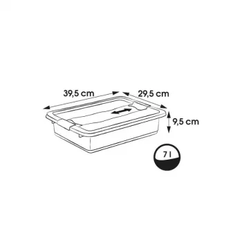 keeeper Crystalbox Cornelia uzglabāšanas kaste ar vāku, 7 L, caurspīdīga, polipropilēns, pārtikas droša, kraujama, 39,5 x 29,5 x 9,5 cm