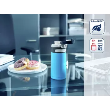 LEIFHEIT Termokrūze Flip 350ml Gaiši zila