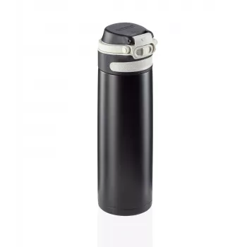 LEIFHEIT Thermo Flip 600ml melna termokrūze ceļojumiem