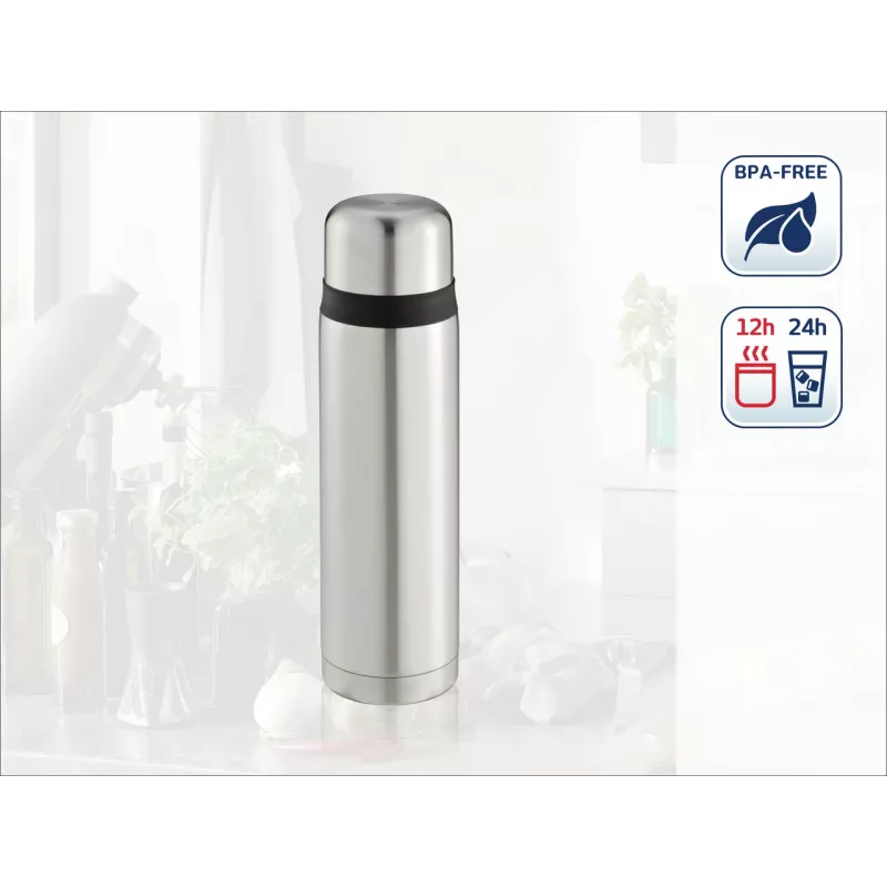 LEIFHEIT Thermos Coco 1.0L nerūsējošā tērauda vakuuma termoss, sudraba
