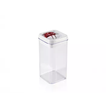 LEIFHEIT Fresh&Easy Pārtikas uzglabāšanas trauks 1,2 L, hermētisks, bez BPA, caurspīdīgs ar baltu/pelēku vāku