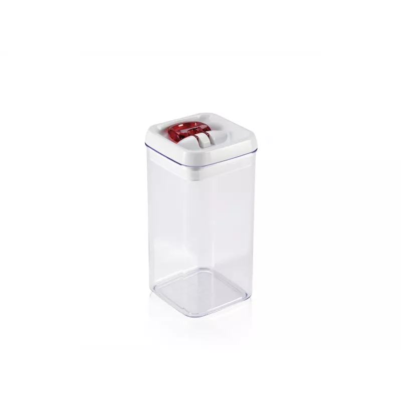 LEIFHEIT Fresh&Easy Pārtikas uzglabāšanas trauks 1,2 L, hermētisks, bez BPA, caurspīdīgs ar baltu/pelēku vāku