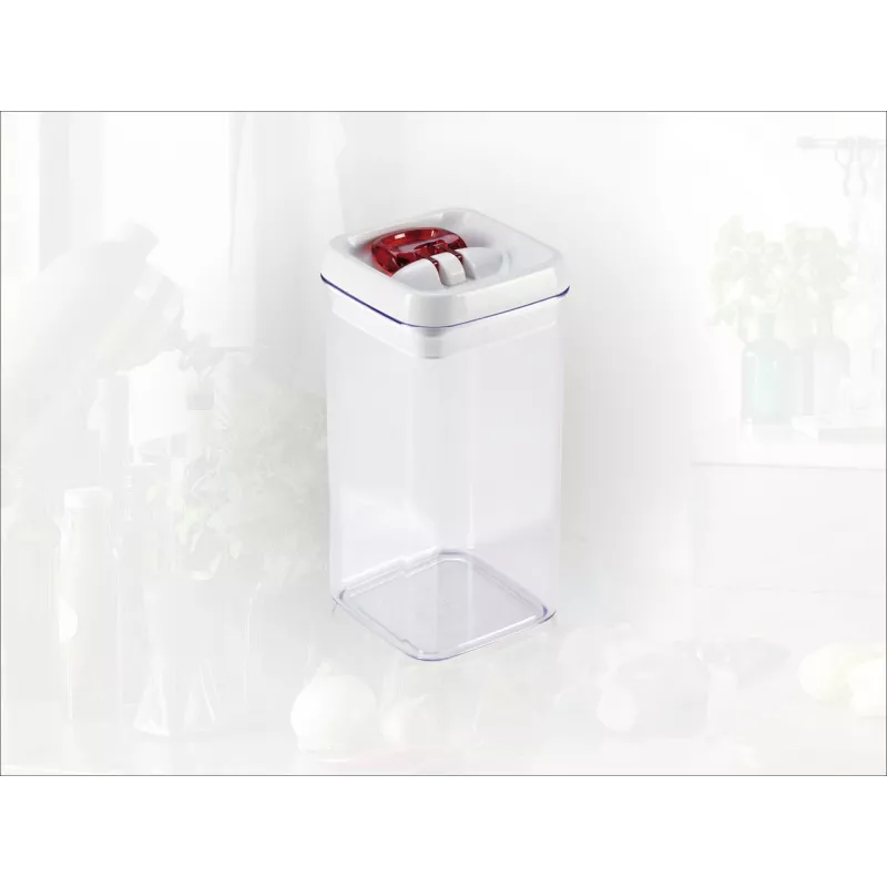 LEIFHEIT Fresh&Easy Pārtikas uzglabāšanas trauks 1,2 L, hermētisks, bez BPA, caurspīdīgs ar baltu/pelēku vāku
