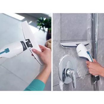 LEIFHEIT Nemo rezerves sūkšanas uzgalis dušas kabīnēm, flīzēm un spoguļiem – 170 mm silikona lūpa, pelēks/balts