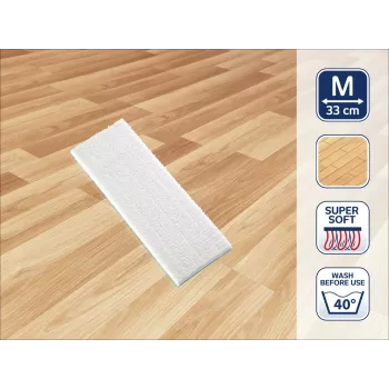 LEIFHEIT Picobello M Super Soft mikrošķiedras mopa uzlikas nomaiņa, 33 cm, balta/tirkīza