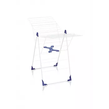 LEIFHEIT Classic 200 Flex drēbju žāvētājs, 20 m žāvēšanas garums, salokāms stāvdrēbju žāvētājs, balts/zils
