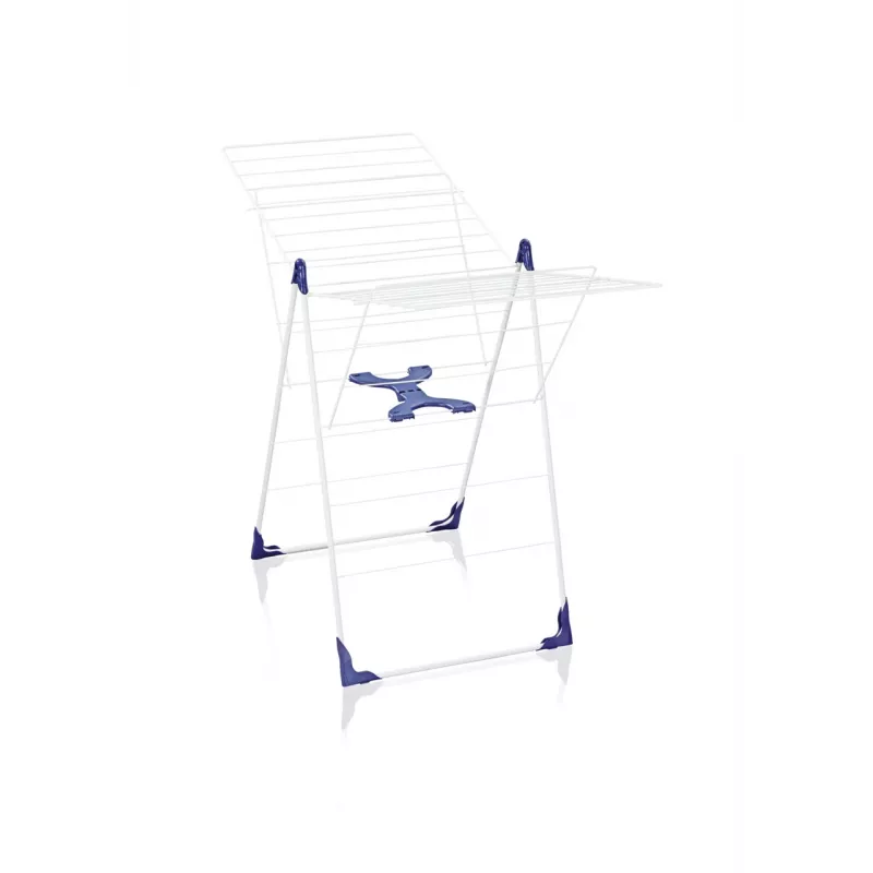 LEIFHEIT Classic 200 Flex drēbju žāvētājs, 20 m žāvēšanas garums, salokāms stāvdrēbju žāvētājs, balts/zils