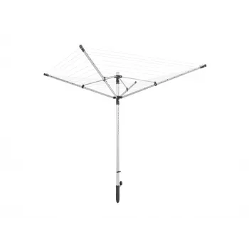 LEIFHEIT LinoLift 500 rotējošais veļas žāvētājs, 50 m žāvēšanas aukla, alumīnija rāmis, regulējams augstums 106-179 cm, UV izturīgas auklas, komplektā ar zemes ligzdu
