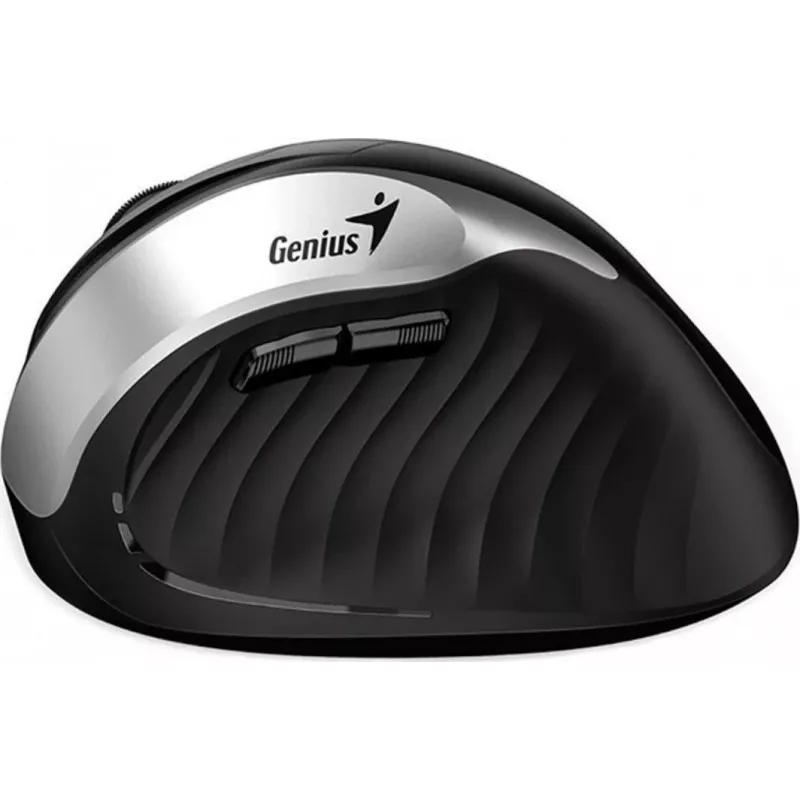 UNITEK Genius Ergo 8250S bezvadu ergonomiskā pele, 1600 DPI, melna-sudraba