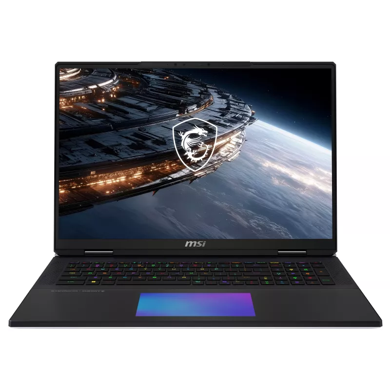 MSI Titan 18 HX A2WJ-1410FRY spēļu klēpjdators, 18 collu UHD+ Mini LED 240Hz, Intel Core Ultra 9 290HX Plus, 64GB DDR5, 2TB SSD, GeForce RTX 5090 24GB, Windows 11 Pro, franču AZERTY tastatūra