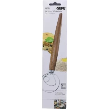 GEFU NEDO dāņu mīklas putotājs 14353, nerūsējošais tērauds un koks, 33 cm