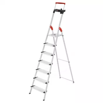 HAILO L85 ComfortLine alumīnija mājsaimniecības kāpnes, 7 pakāpieni, 150 kg, EN 131