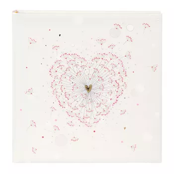 Goldbuch Golden Heart kāzu fotoalbums 30x31 cm, 60 baltas lapas, zelta folijas sirdis 08 062