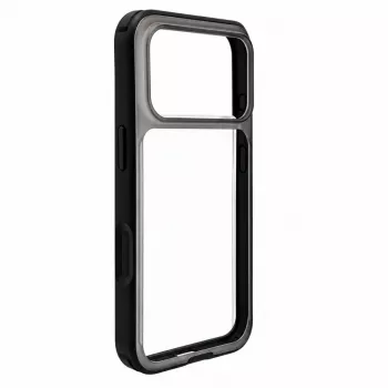 Evelatus Apple iPhone 17 Pro LiveCase hibrīda maciņš ar statīvu PC+TPU melns
