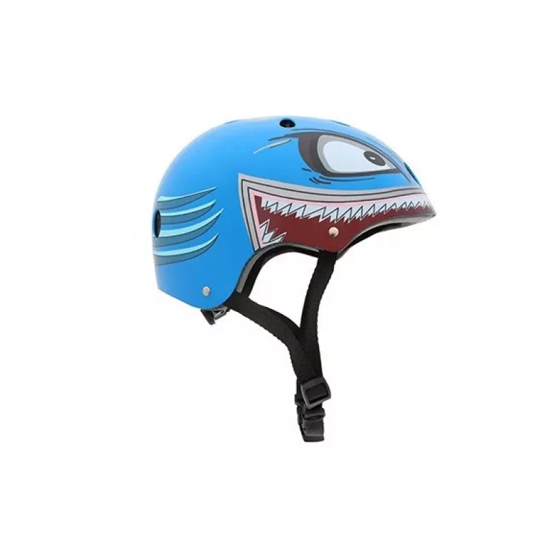 Hornit Shark bērnu velosipēda ķivere ar LED apgaismojumu, zila/pelēka, 48-53 cm