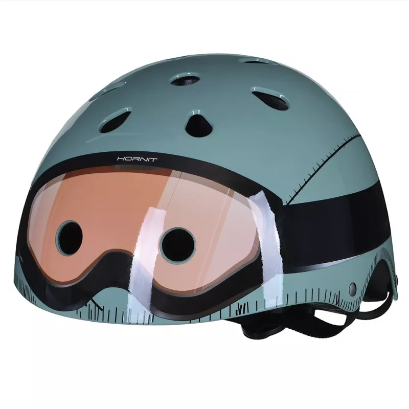 Hornit Military bērnu velosipēda ķivere 53-58 cm ar aizmugurējo LED apgaismojumu