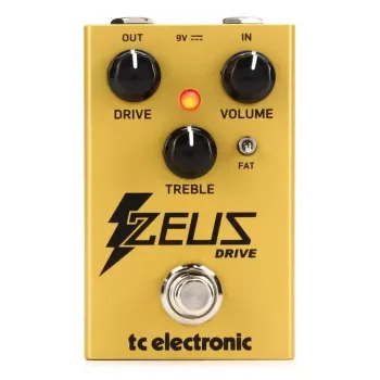 TC Electronic Zeus Drive Overdrive pedālis - Analogā Klon Centaur iedvesmota shēma, True Bypass, kompakts presēta metāla korpuss, 9V DC