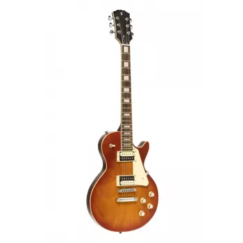 Stagg SEL-STD Vintage Sunburst elektriskā ģitāra ar set-neck, alkšņa korpusu, rožkoka grifu, HH skaņuņēmējiem