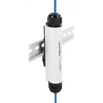 Delock Tīkla pārsprieguma aizsargs RJ45 āra IP67 DIN sliedes stiprinājums
