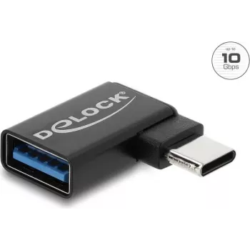 Delock USB 10 Gbps USB Type-C™ vīriešu uz USB Type-A sieviešu adapteris, kreisi leņķis