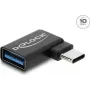 Delock USB 10 Gbps USB Type-C™ vīriešu uz USB Type-A sieviešu adapteris, kreisi leņķis