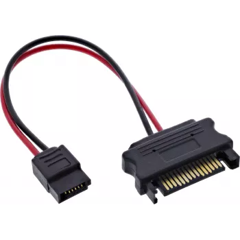 InLine® SATA barošanas adaptera kabelis, SATA Female uz SlimSATA Male, 0,15 m