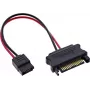 InLine® SATA barošanas adaptera kabelis, SATA Female uz SlimSATA Male, 0,15 m