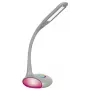 Activejet VENUS RGB pelēks LED galda lampa ar krāsu mainīgu pamatni un USB uzlādi