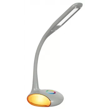 Activejet VENUS RGB pelēks LED galda lampa ar krāsu mainīgu pamatni un USB uzlādi