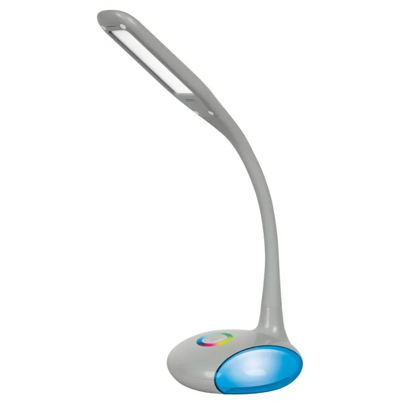 Activejet VENUS RGB pelēks LED galda lampa ar krāsu mainīgu pamatni un USB uzlādi